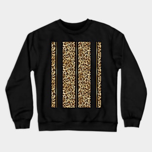 Wildly Wonderful Leopard Stripes Animal Print with Pretty Simple Gold Stripe Crewneck Sweatshirt